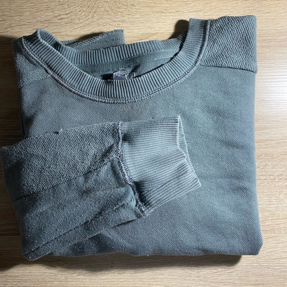 Aerie Cropped Sage Crewneck